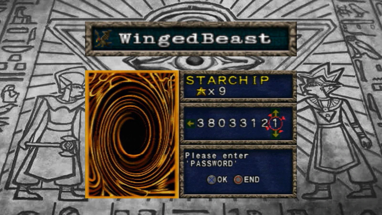 Yu-Gi-Oh! Forbidden Memories: Passwords das Cartas Winged Beast